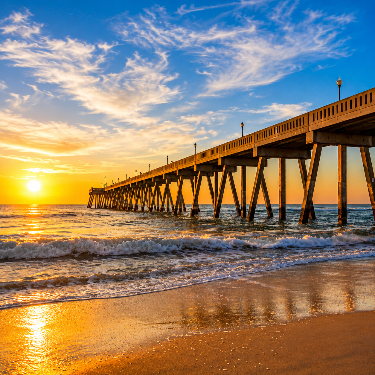Sunset over the Wrightsville Beach pier